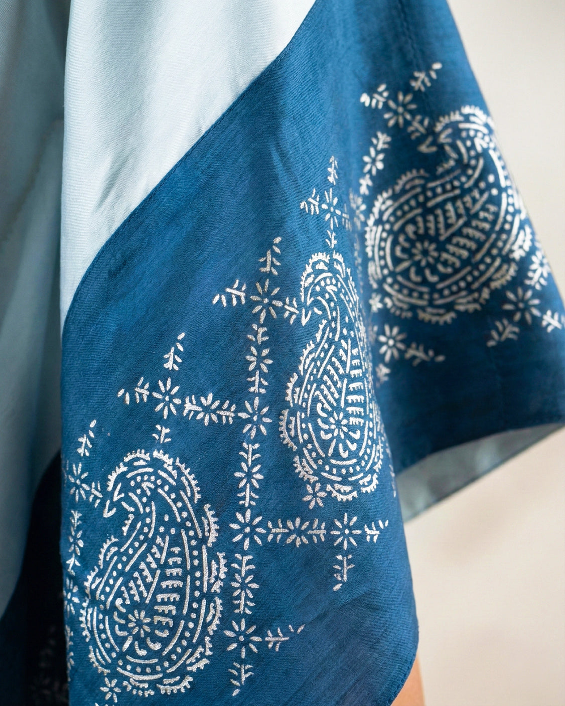 Sea Breeze Real Silver Silk Kaftan