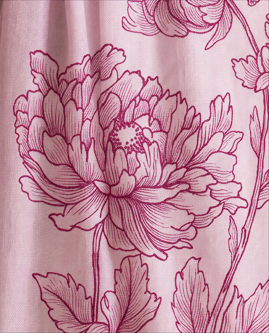 Pink Fine Wool Handpainted Scarf